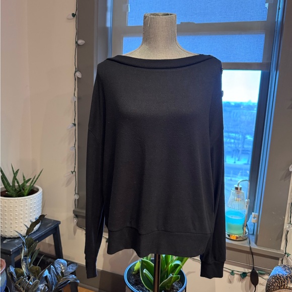 J Crew Super Cozy Button-Shoulder Top - Picture 2 of 7